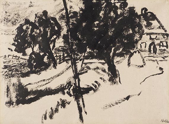 Nolde, Emil - Tuschpinselzeichnung