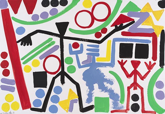 Penck (d.i. Ralf Winkler), A. R. - Gouache