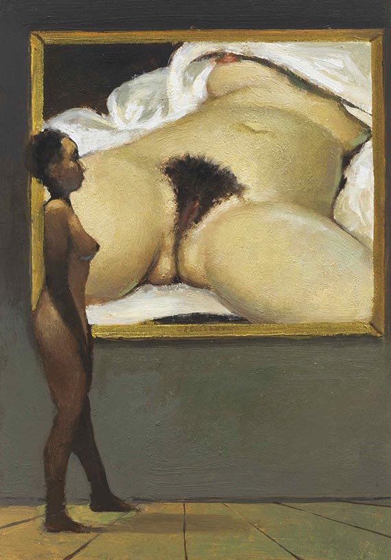 H&uuml;ppi, Johannes - &Ouml;l auf Malpappe