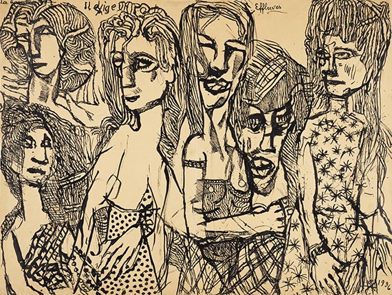 Soutter, Louis - Tuschfederzeichnung