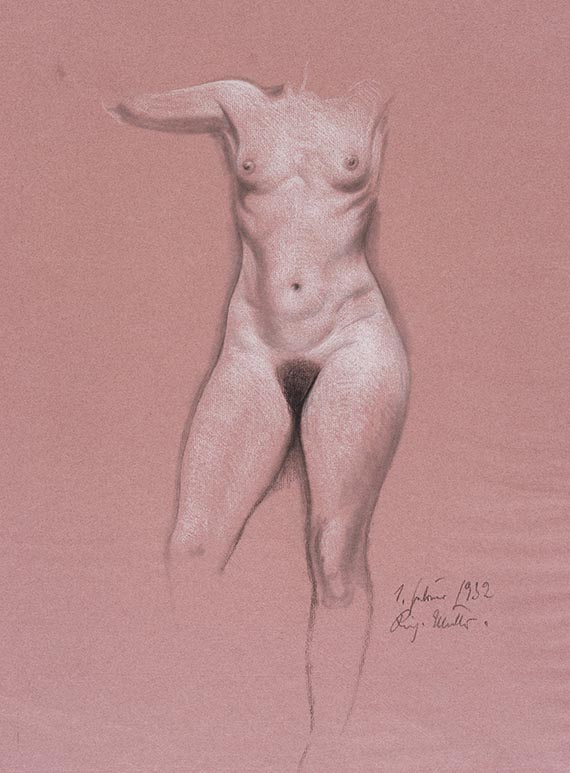 M&uuml;ller, Richard - Kreidezeichnung