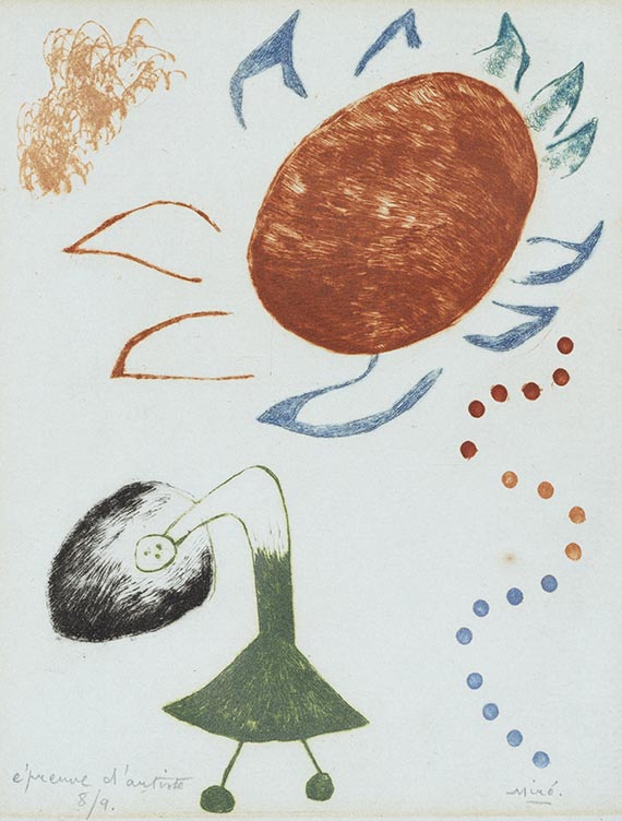 Mir&oacute;, Joan - Kaltnadelradierung